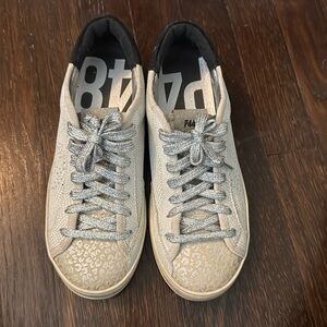 P448 reptile and cheetah white sneakers